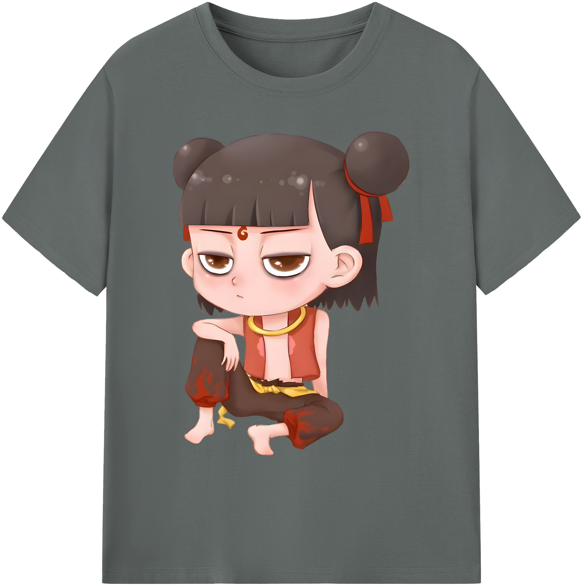 （画像用） Ne Zha 2 ナタ 魔童の大暴れ 綿100％ メンズ半袖Tシャツ｜肌触りやわらか＆通気性